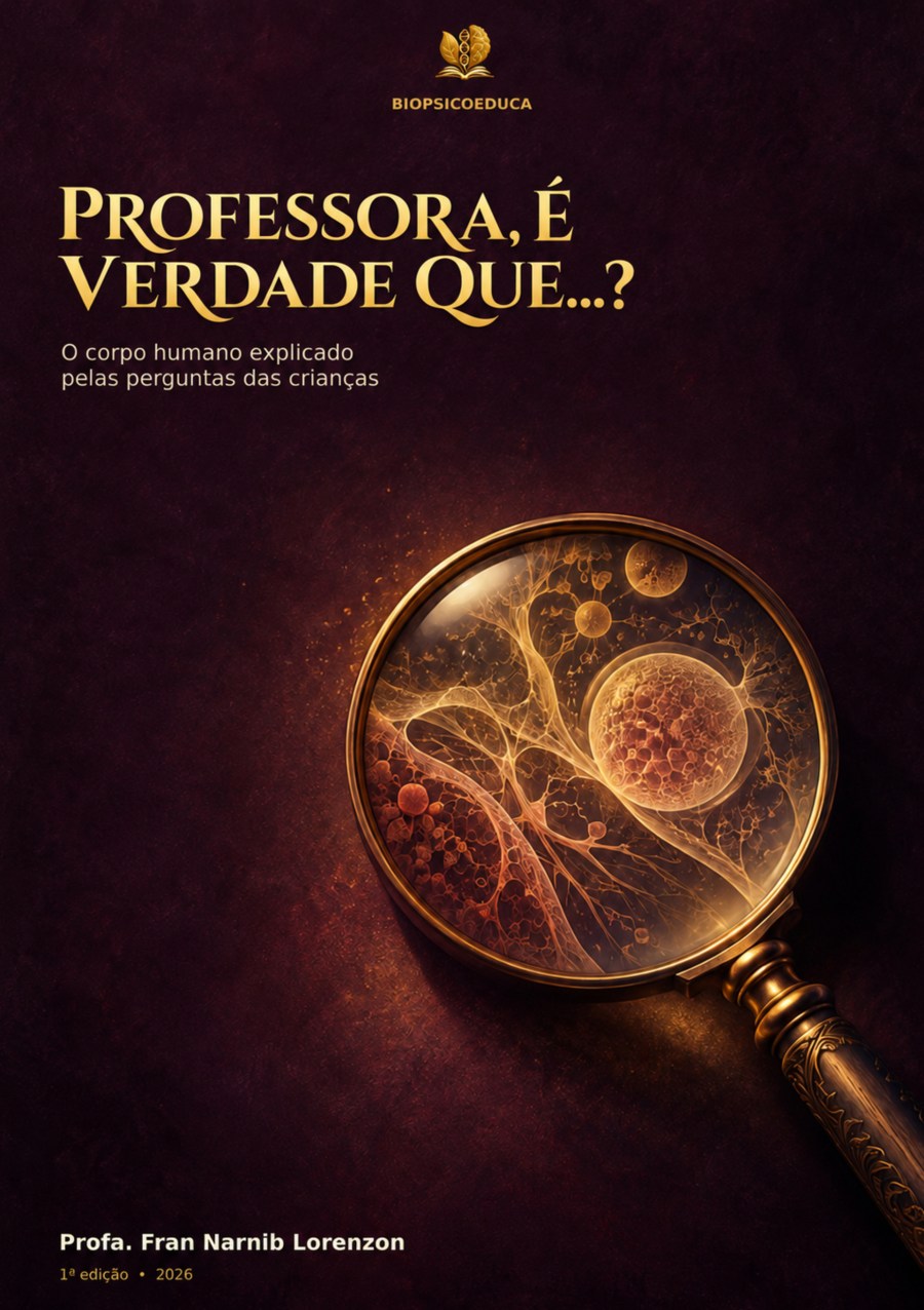 Capa do livro Professora, é verdade que…?, de Fran Narnib Lorenzon